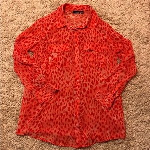 a.n.a Cheetah Print Blouse